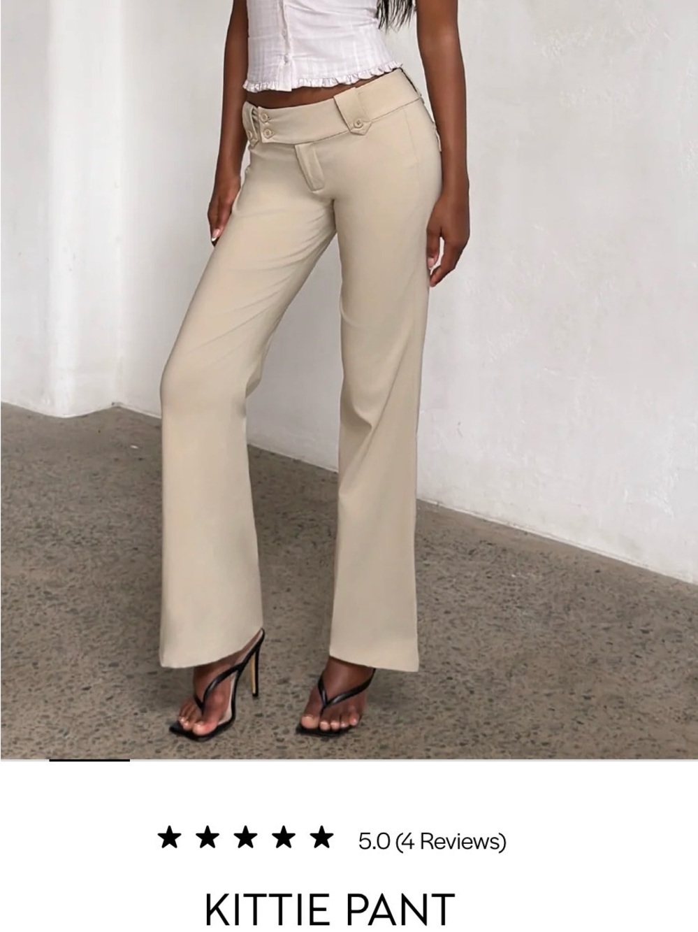 Tiger Mist Kittie Wide-Leg Pants in Beige